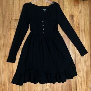 Black waffle knit dress